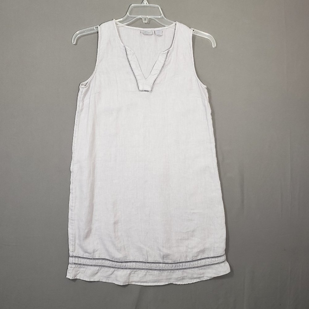 Sigrid Olsen Grey Shift Dress 100% linen, Size XS